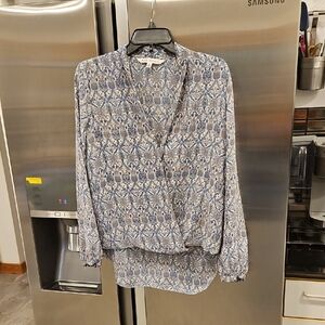 💕MAX STUDIO💕 Long Sleeve Blouse ~ Multi-Color Abstract Floral Print Small